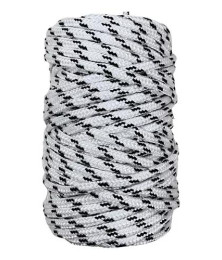 01 Corda Mescla Branca/Preta Poliéster Trançado 5mm 1Kg