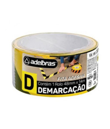 Fita Adesiva Demarcação Zebrada Amarela x Preta 48mm X 14 M