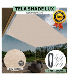 Tela Lona Areia Sombreamento Impermeável Shade Lux + Kit de Instalação