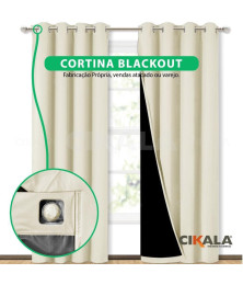 Cortina Blackout Maitê Areia 2.60x2.00 Metros Corta Luz