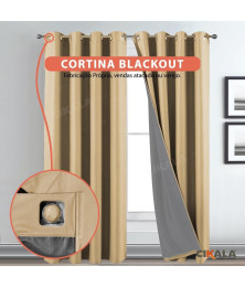 Cortina Blackout Maitê Palha 2.60x2.00 Metros Corta Luz