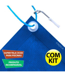 Tela de Piscina Azul CK500 Micras com Proteção para Pets - Evita Quedas e Garante Segurança Total