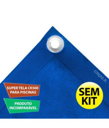 Tela para Piscina 500 micras PVC Azul Segurança Proteção sem Kit de Instalação