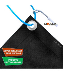 Tela para Cobertura de Piscina Preta Proteção e Segurança 500 micras + Kit de Instalação