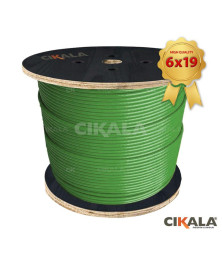 Cabo de Aço Revestido 4,8mm 3/16" 6X19 AF Verde para Aparelhos de Academia Super Flexível