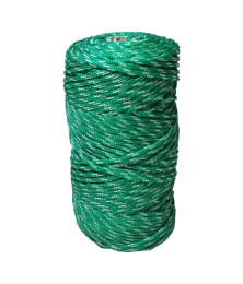 01 Corda Mescla Verde/Branca Poliéster Trançado 2mm 1/2Kg