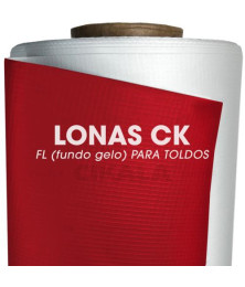 Lona para Toldo Impermeável Vermelho 1,40 M PVC Fundo Gelo 575 g/m Metro Linear