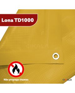 Lona para Eventos Antichama Reduz Calor + UV Amarela Blackout 500 Micras TD1000 