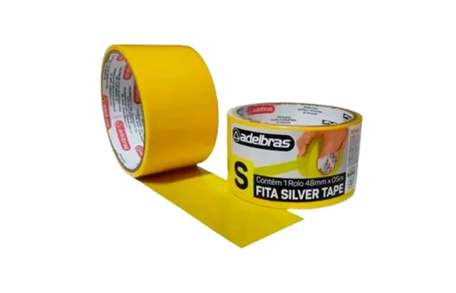 Fita Silver Tape Amarela 48mm X 5 Metros