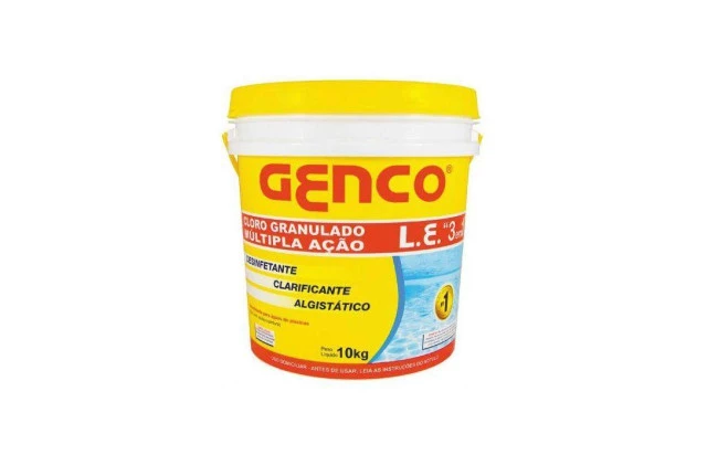 Cloro Granulado Múltipla Ação 3 em 1 Balde 10kg Genco