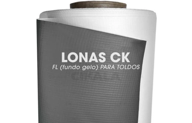 Lona para Toldo Retrátil Fundo Gelo Cinza 1x1,40 M Linear Impermeável para Varanda Cortina