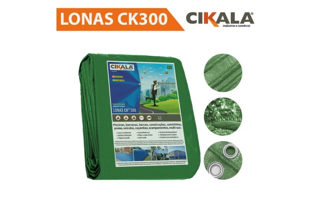 Lona CK300 Micras Verde Polietileno para Cobertura de Camping Telhado Obra Festa Churrasco Barraca Buffet