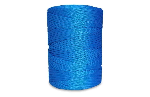 01 Corda Azul Poliéster Trançado 5mm 1/2Kg