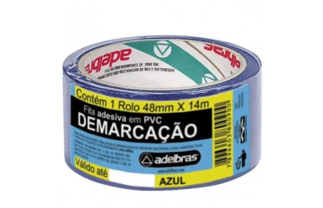 Fita Adesiva Para Demarcação Azul 48 mm X 14 Metros