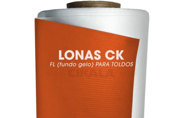 Lona para Toldo Retrátil Fundo Gelo Laranja 1x1,40 M Linear Impermeável para Varanda Cortina