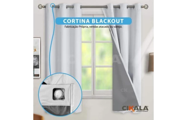 Cortina Blackout Maitê Branca 2.60x2.00 Metros Corta Luz