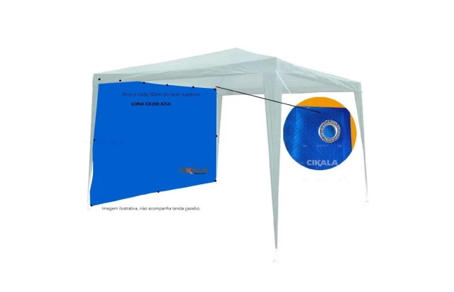 Parede Fechamento Polietileno Azul 2x1.85 M Tenda Gazebo