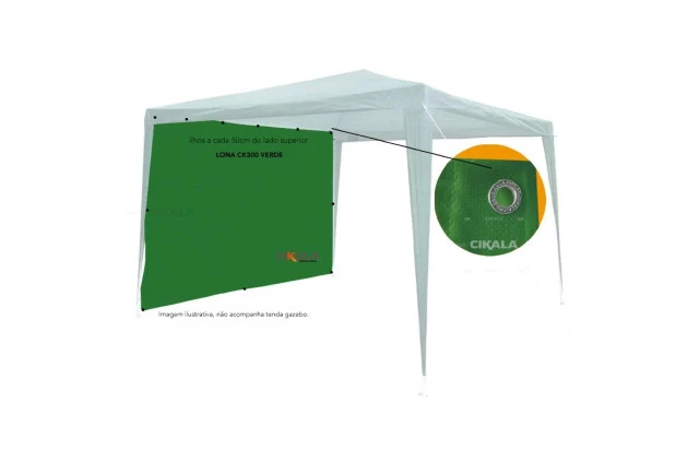 Parede Fechamento Polietileno Verde 2x1.85 M Tenda Gazebo