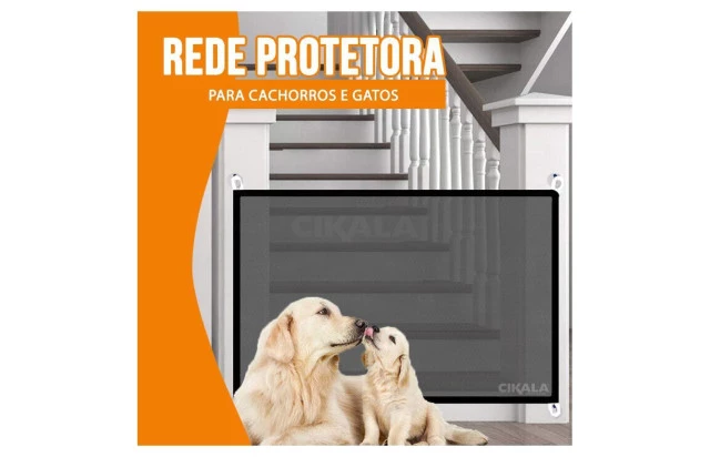 Rede Proteção Portas Pet 1.10x0.80 Metros Com Gancho