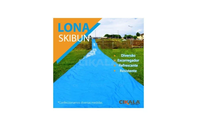 Lona Escorregador SkiBun Azul CK300 Micras Impermeável Recreação Festas