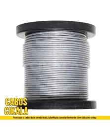 Cabo de Aço Galvanizado 6X7 Sem Revestimento 1,6mm 1/16” Alma de Fibra