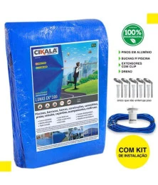 Capa para Piscina CK300 Micras Proteção Sujeira com Kit Instalação