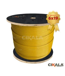 Cabo de Aço Revestido 4,8mm 3/16" 6X19 AF Amarelo para Aparelhos de Academia Super Flexível