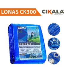 Lona CK300 Azul em Polietileno Com Ilhós A Cada Metro Impermeável Multiuso