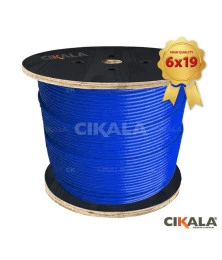 Cabo de Aço Revestido 4,8mm 3/16" 6X19 AF Azul para Aparelhos de Academia Super Flexível