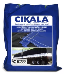 Lona Vinil para Caminhão Azul x Preta Cargas Coberturas em Geral CK600 Micras