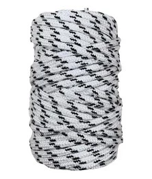 01 Corda Mescla Branca/Preta Poliéster Trançado 2mm 1/2Kg