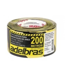 Fita Demarcação Zebrada Amarela x Preta 70 mm X 200 Metros