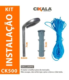 Kit de Instalação CK500 Pinos em Alumínio + Buchas + Corda