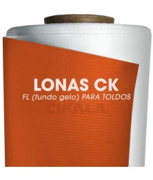 Lona para Toldo Retrátil Fundo Gelo Laranja 1x1,40 M Linear Impermeável para Varanda Cortina