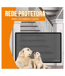 Rede Proteção Portas Pet 1.10x0.80 Metros Com Gancho