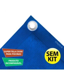 Tela para Piscina 500 micras PVC Azul Segurança Proteção sem Kit de Instalação