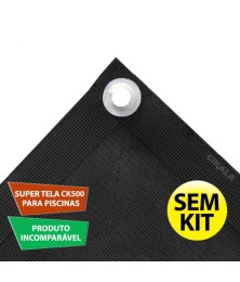 Tela para Piscina 500 micras PVC Preta Segurança Proteção sem Kit de Instalação